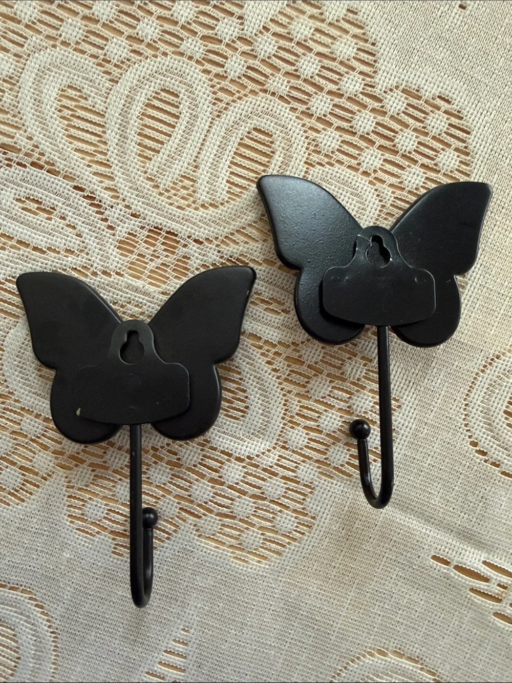 Decorative Butterfly Wall Hooks in Blue and Black - Set of 2